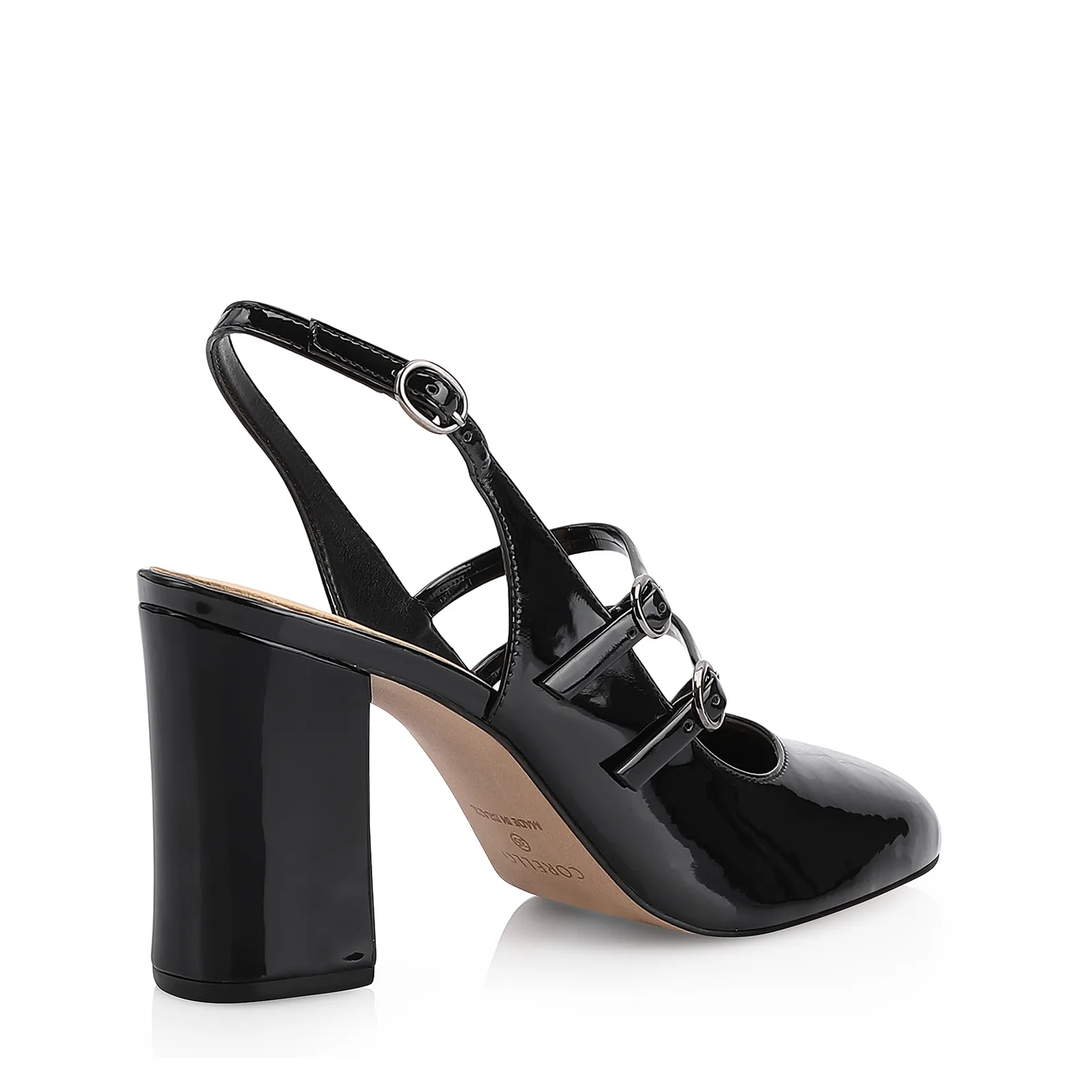 Scarpin Fivelas Verniz Preto