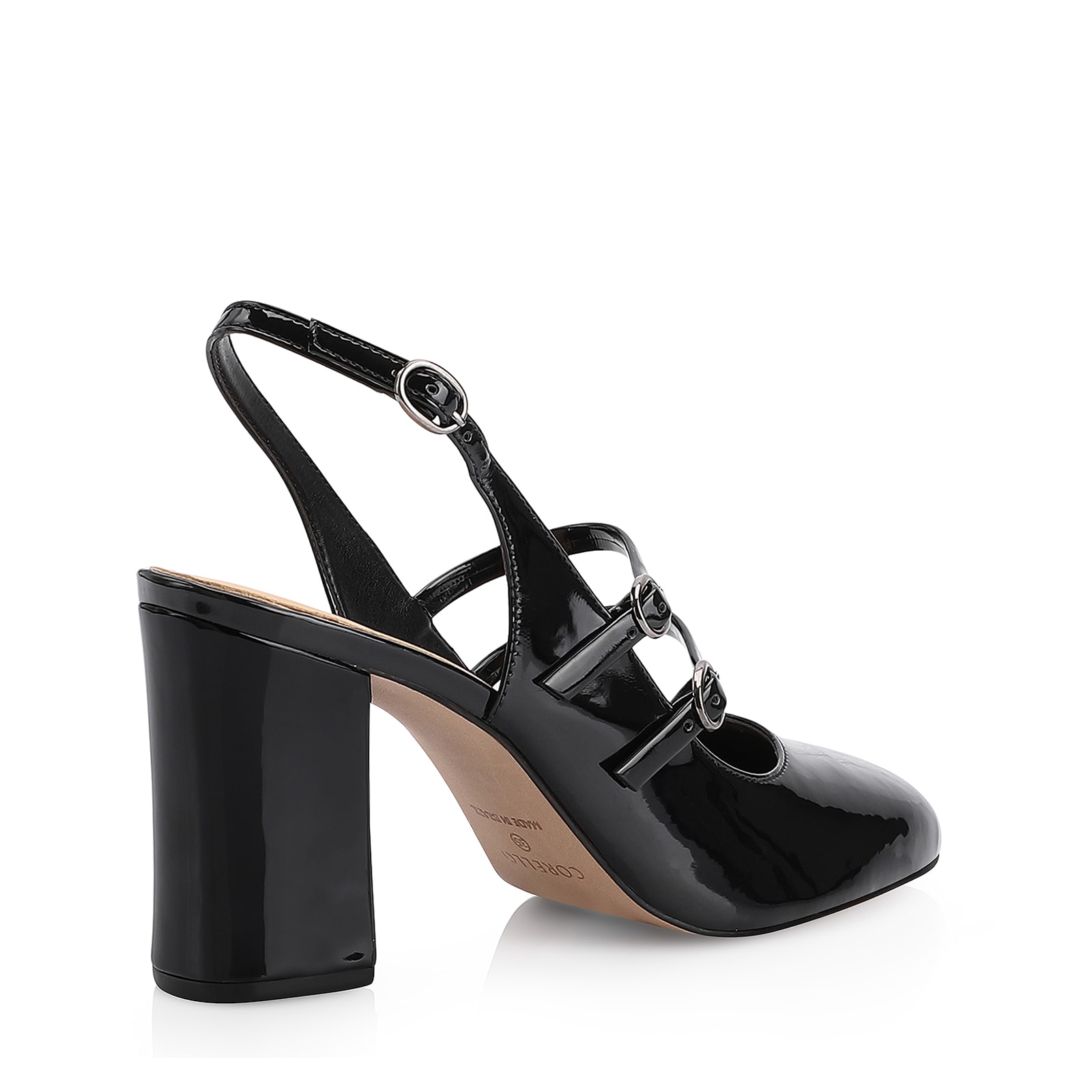 Scarpin Fivelas Verniz Preto