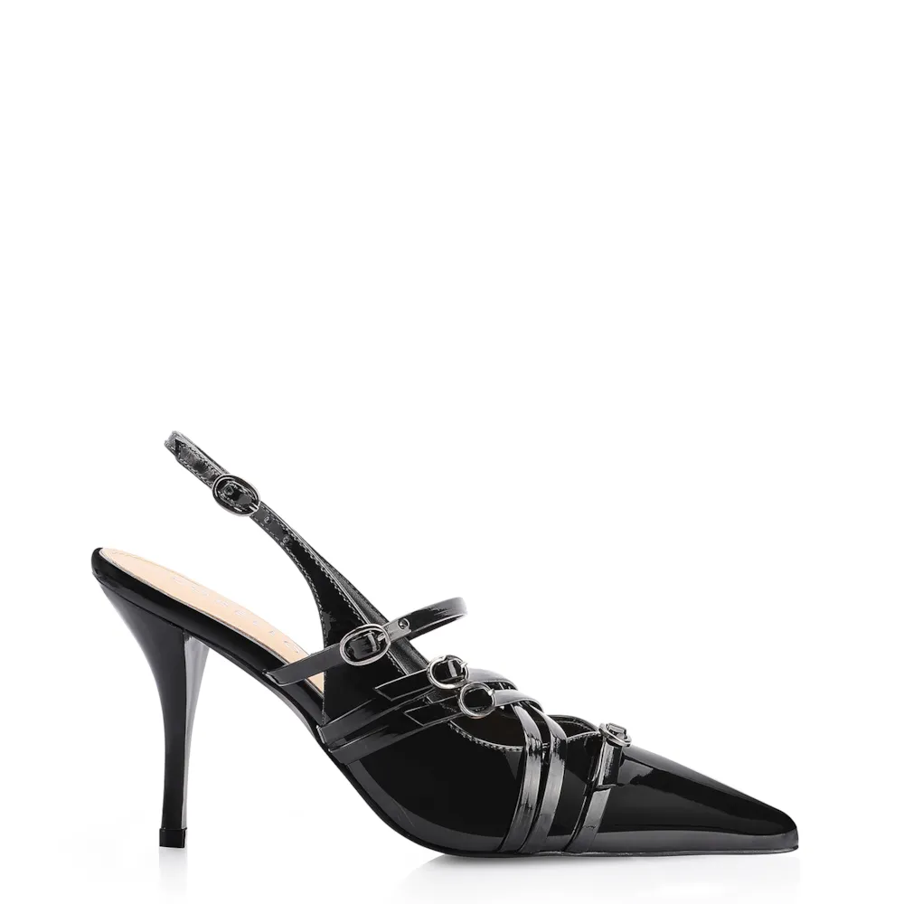 Scarpin Fivelas Verniz Preto - imagem 3