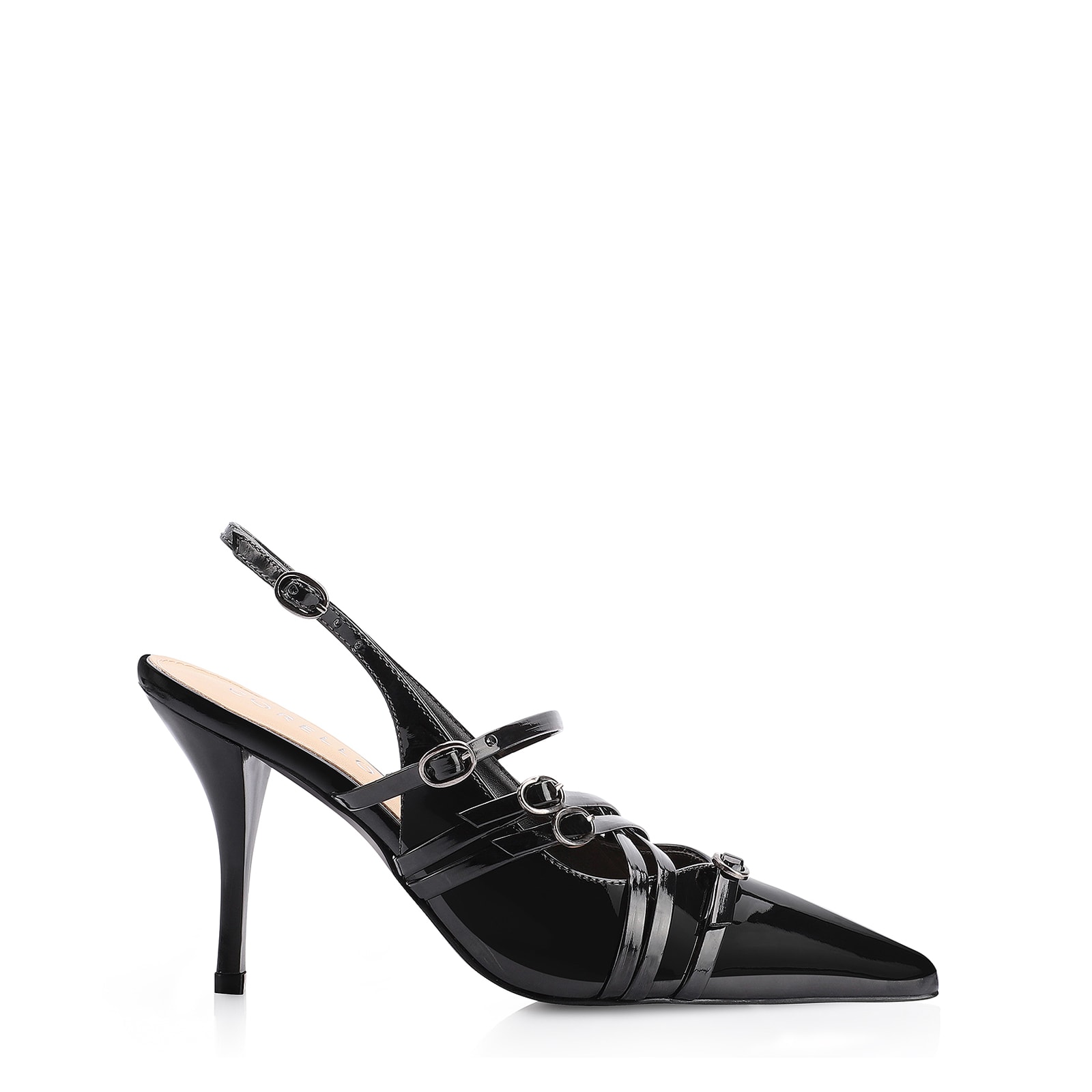 Scarpin Fivelas Verniz Preto