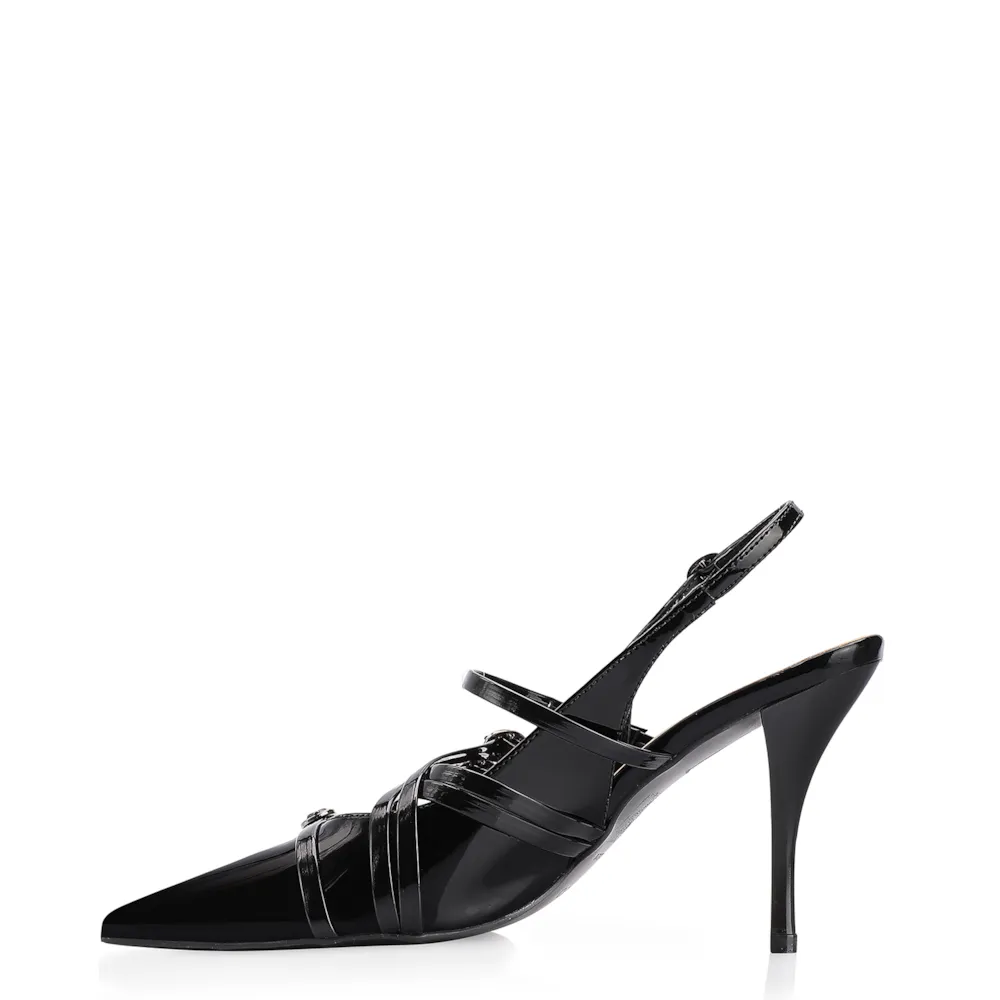 Scarpin Fivelas Verniz Preto - imagem 5
