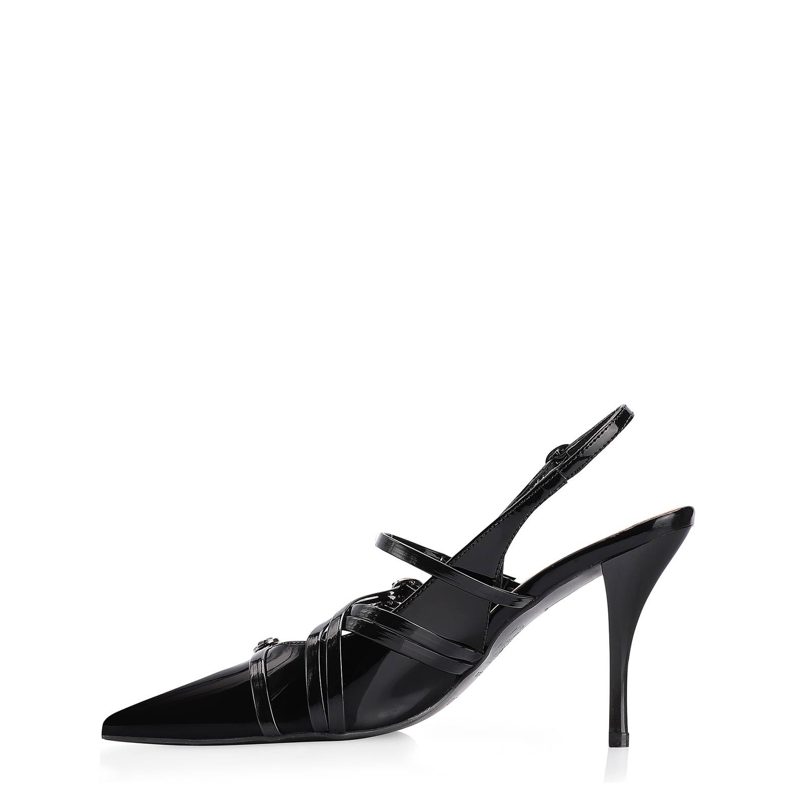 Scarpin Fivelas Verniz Preto
