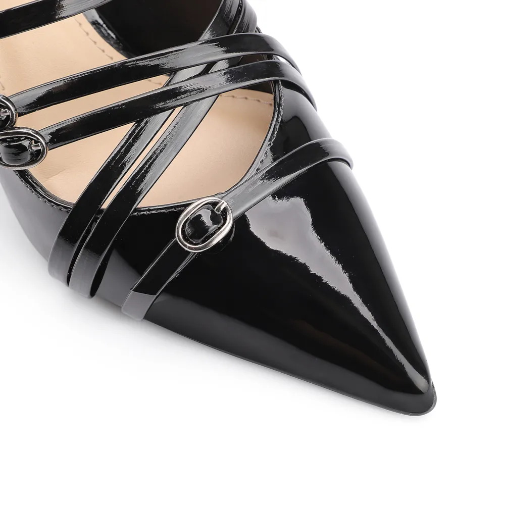 Scarpin Fivelas Verniz Preto - imagem 7