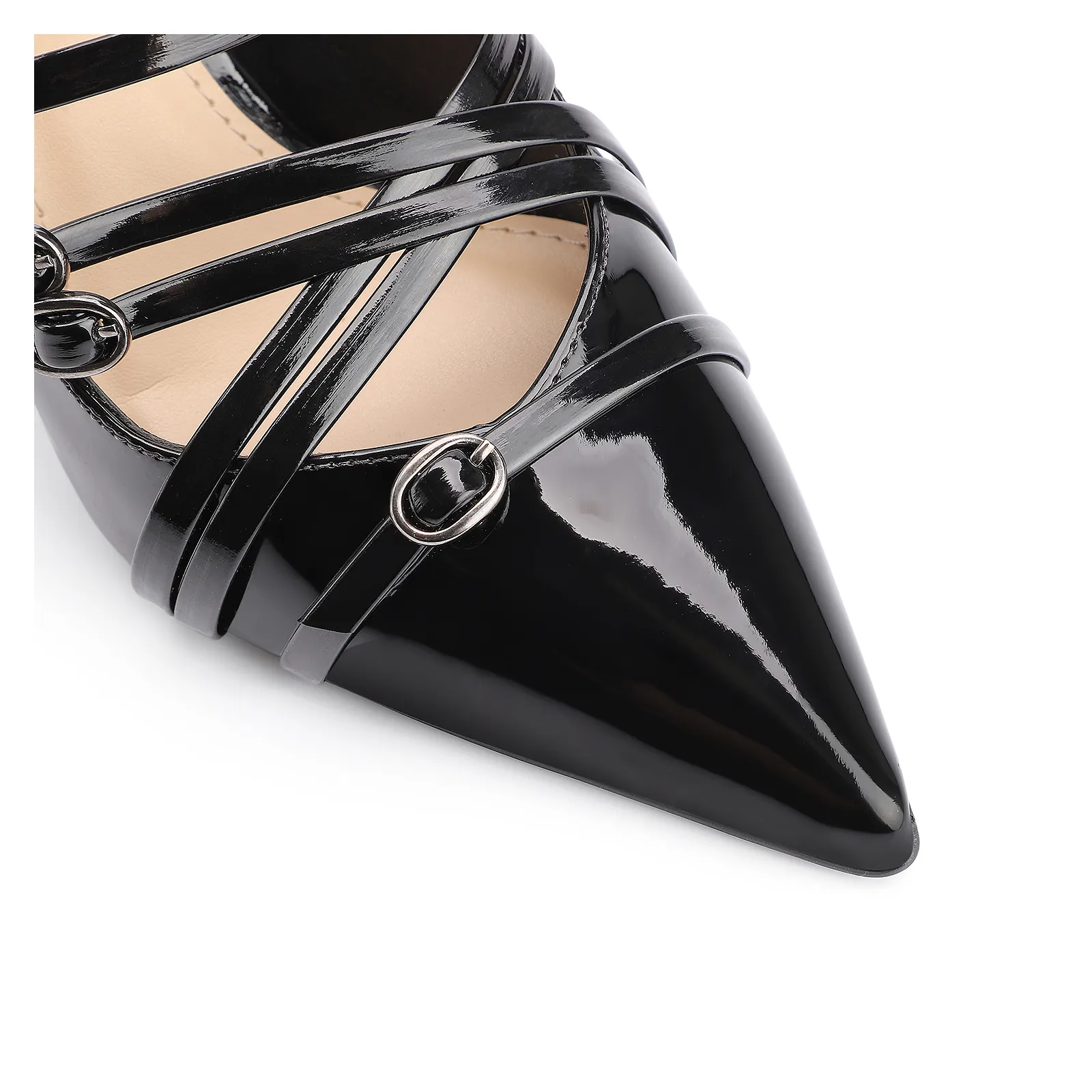 Scarpin Fivelas Verniz Preto