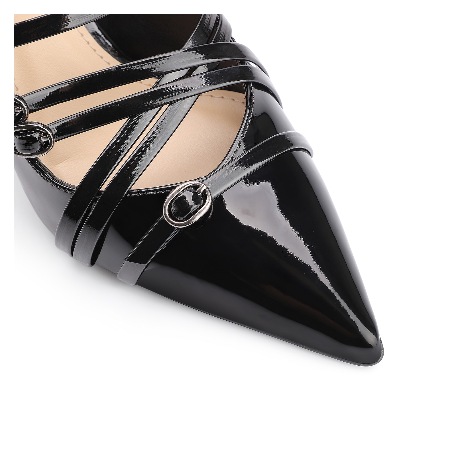 Scarpin Fivelas Verniz Preto