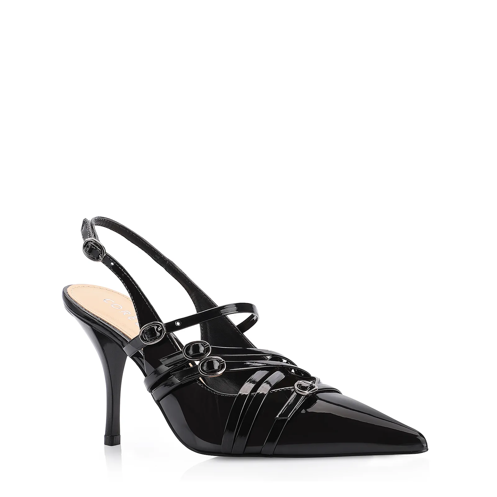 Scarpin Fivelas Verniz Preto