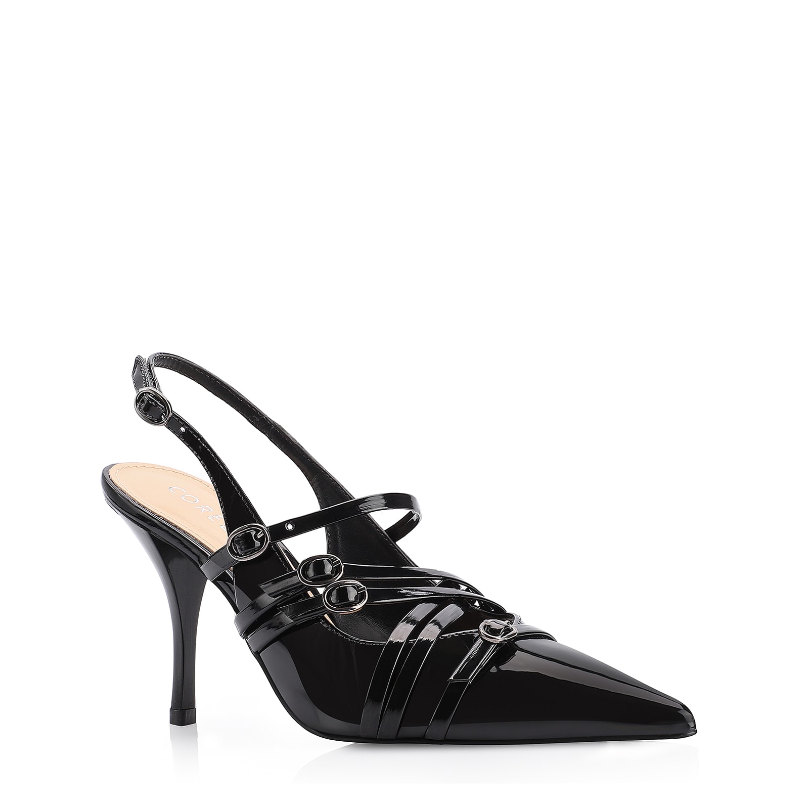 Scarpin Fivelas Verniz Preto