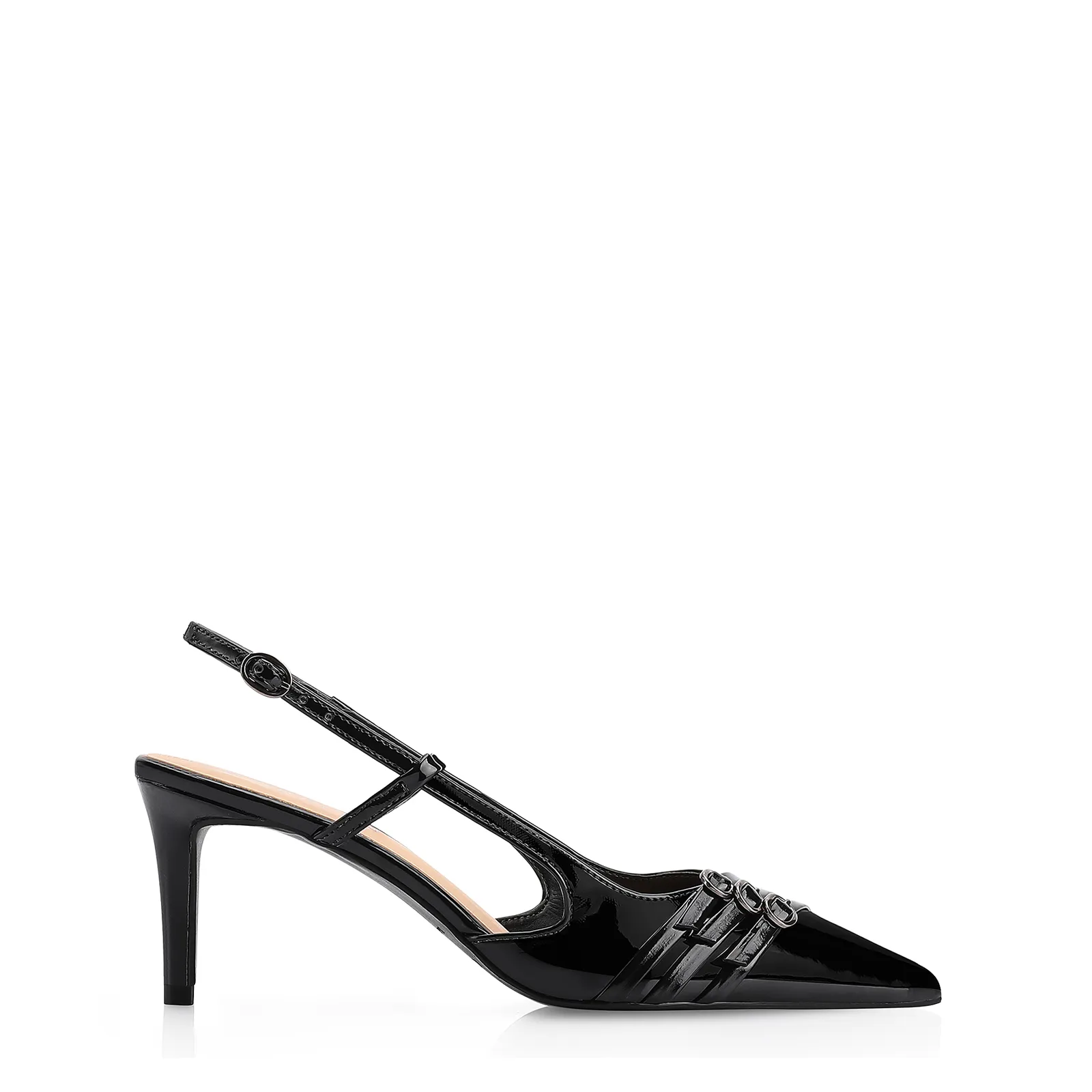 Scarpin Fivelas Verniz Preto