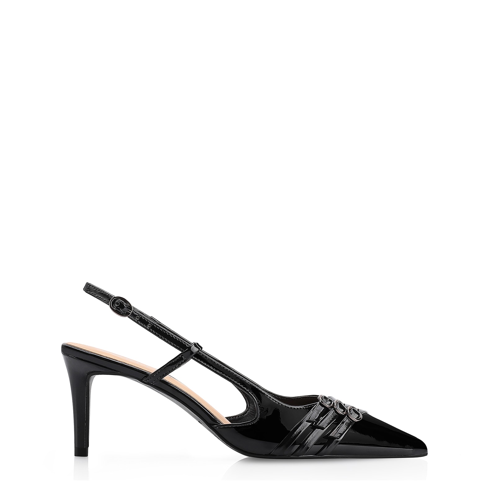 Scarpin Fivelas Verniz Preto