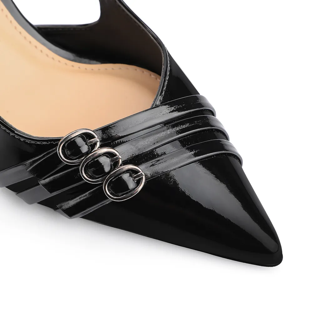 Scarpin Fivelas Verniz Preto - imagem 7