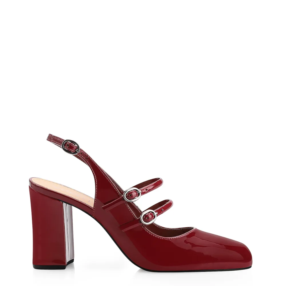 Scarpin Fivelas Verniz Vermelho Cereja - imagem 3