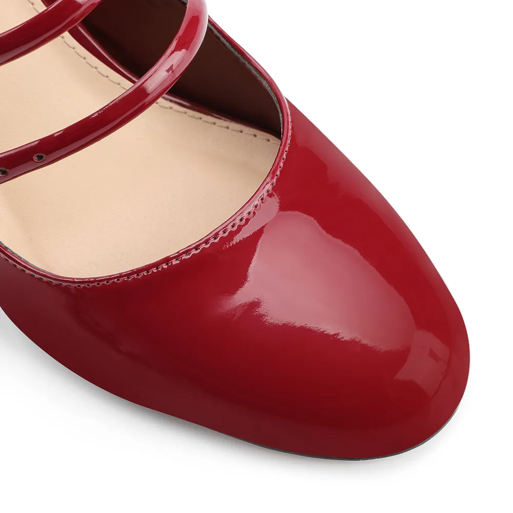 Scarpin Fivelas Verniz Vermelho Cereja - imagem 7