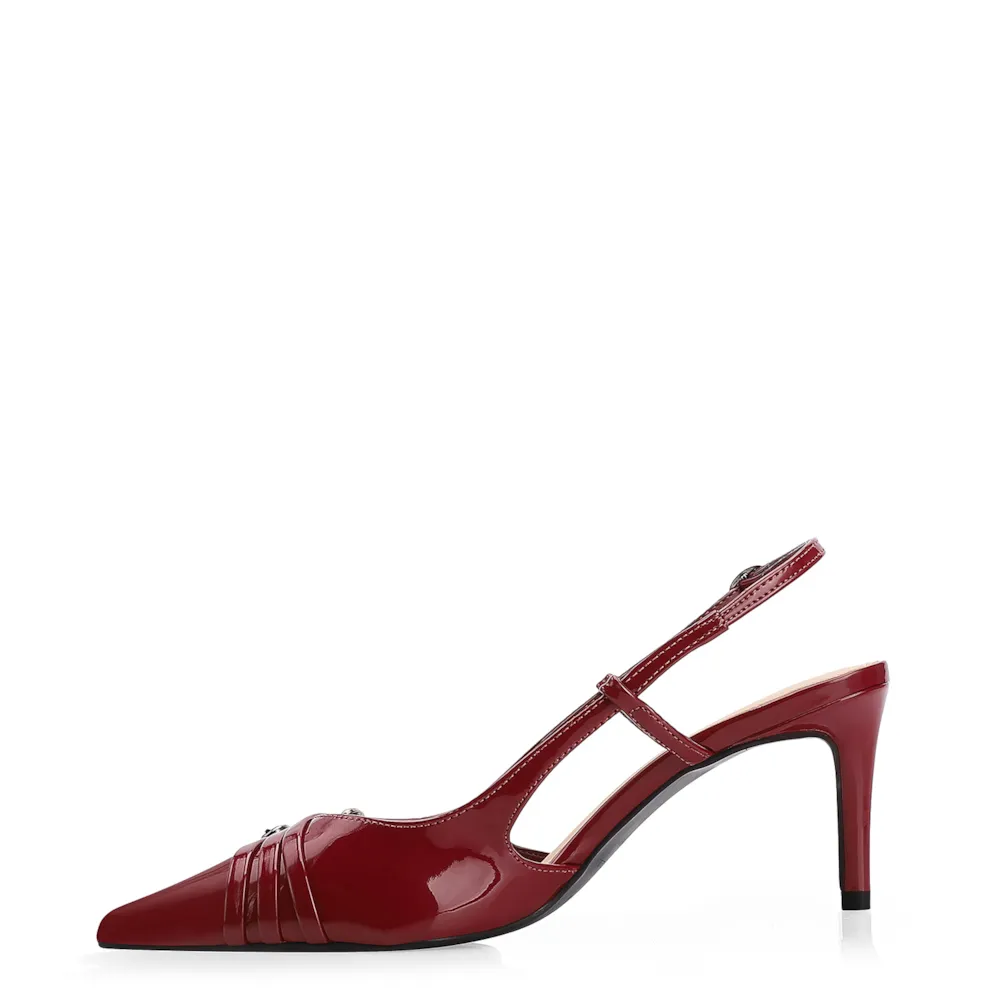 Scarpin Fivelas Verniz Vermelho Cereja - imagem 4