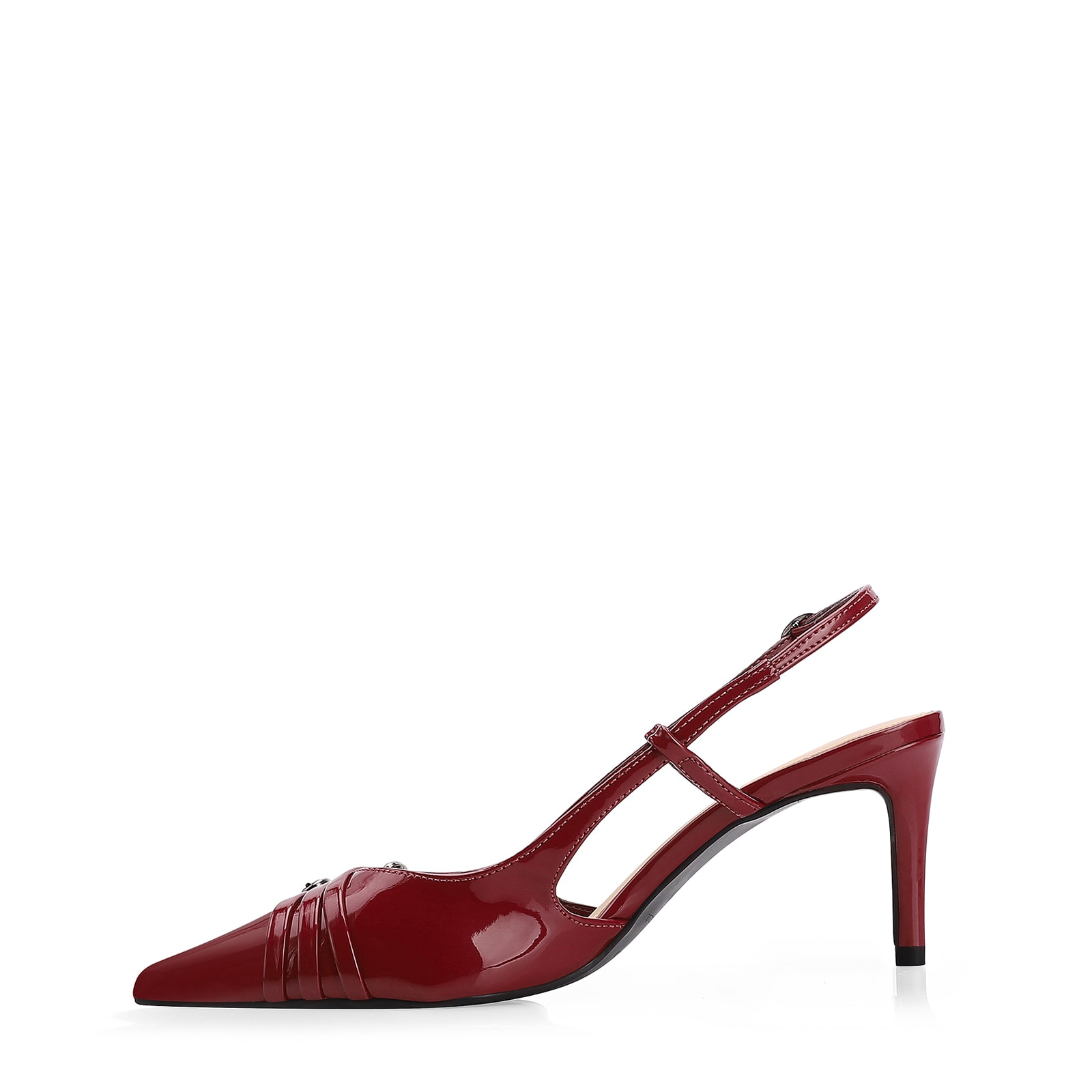 Scarpin Fivelas Verniz Vermelho Cereja