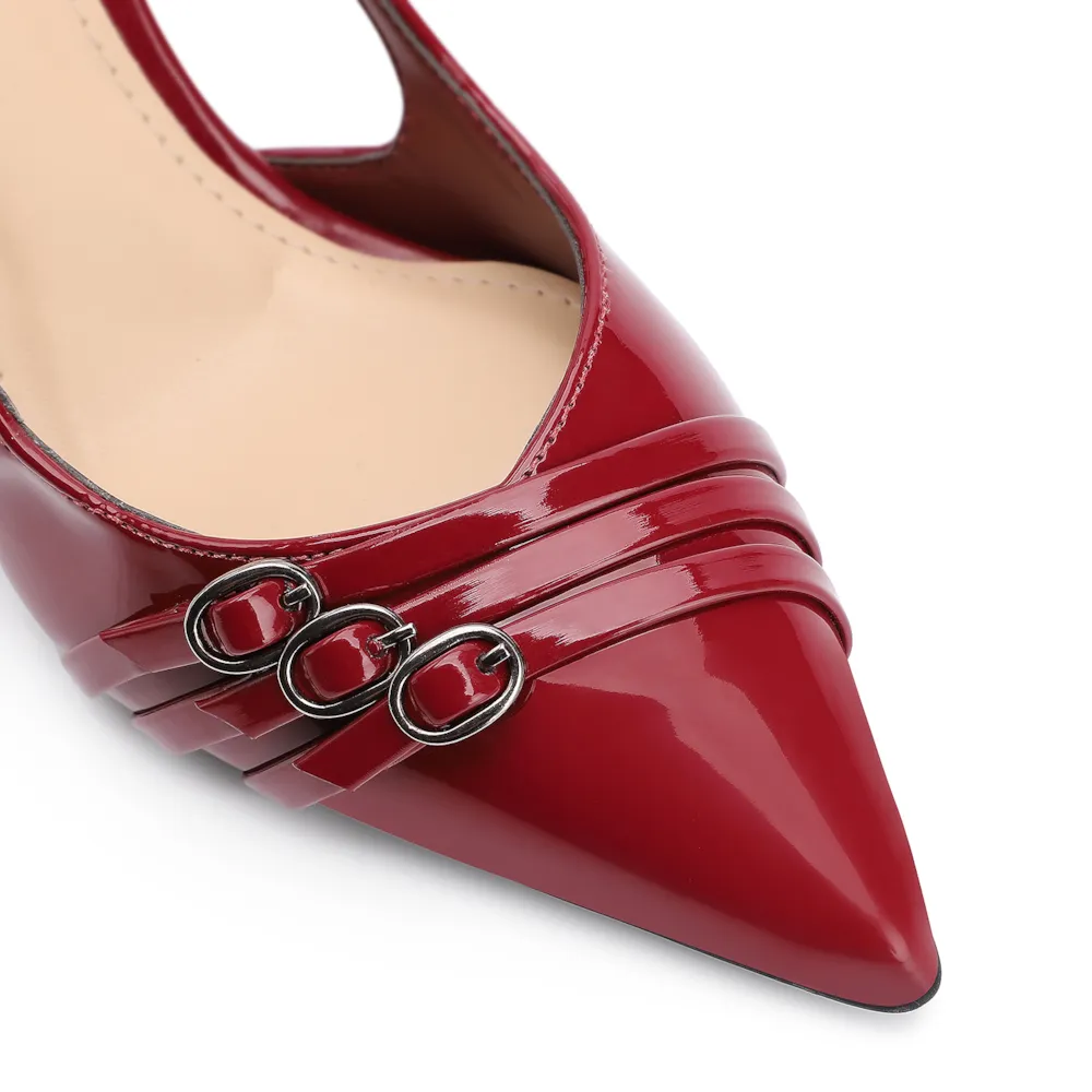 Scarpin Fivelas Verniz Vermelho Cereja - imagem 6