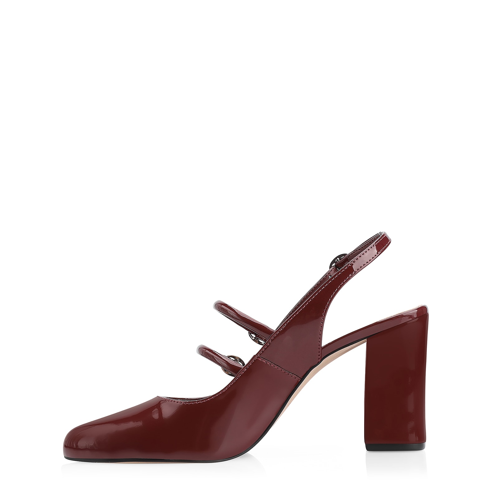 Scarpin Fivelas Verniz Vinho
