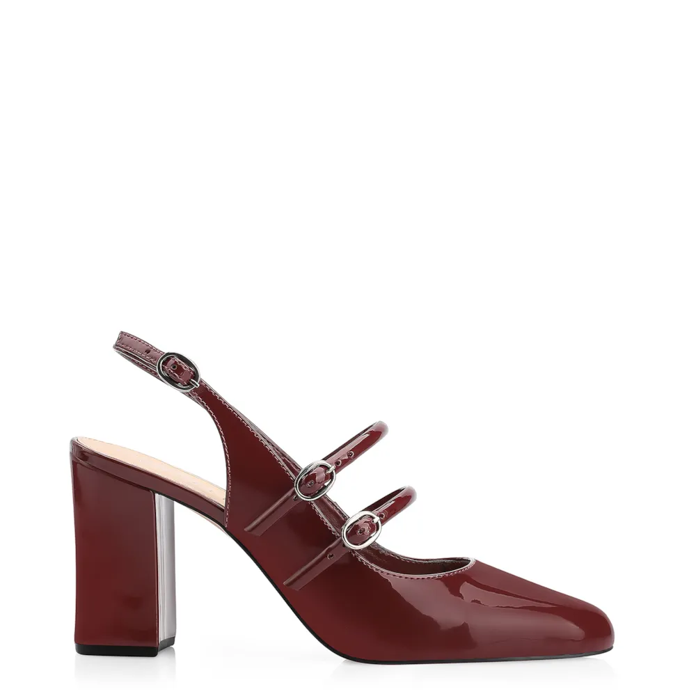Scarpin Fivelas Verniz Vinho - imagem 2