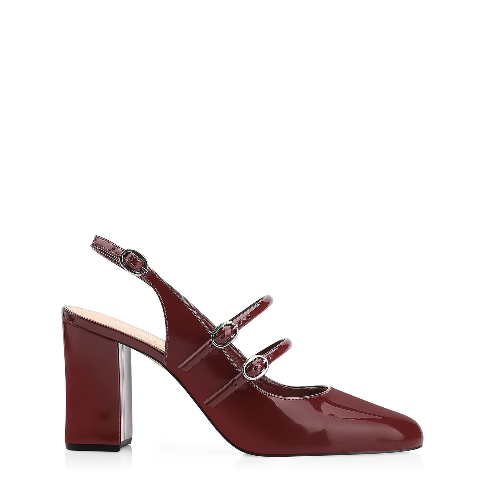 Scarpin Fivelas Verniz Vinho
