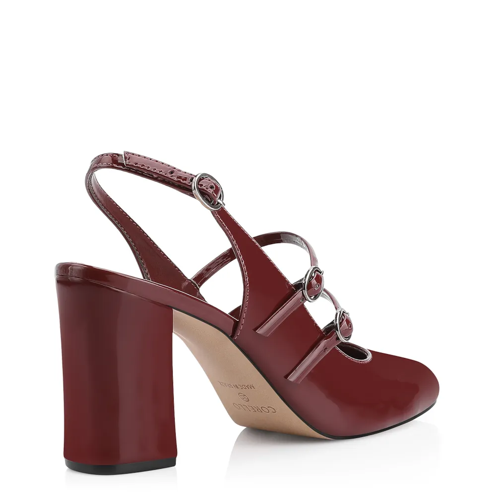 Scarpin Fivelas Verniz Vinho - imagem 3