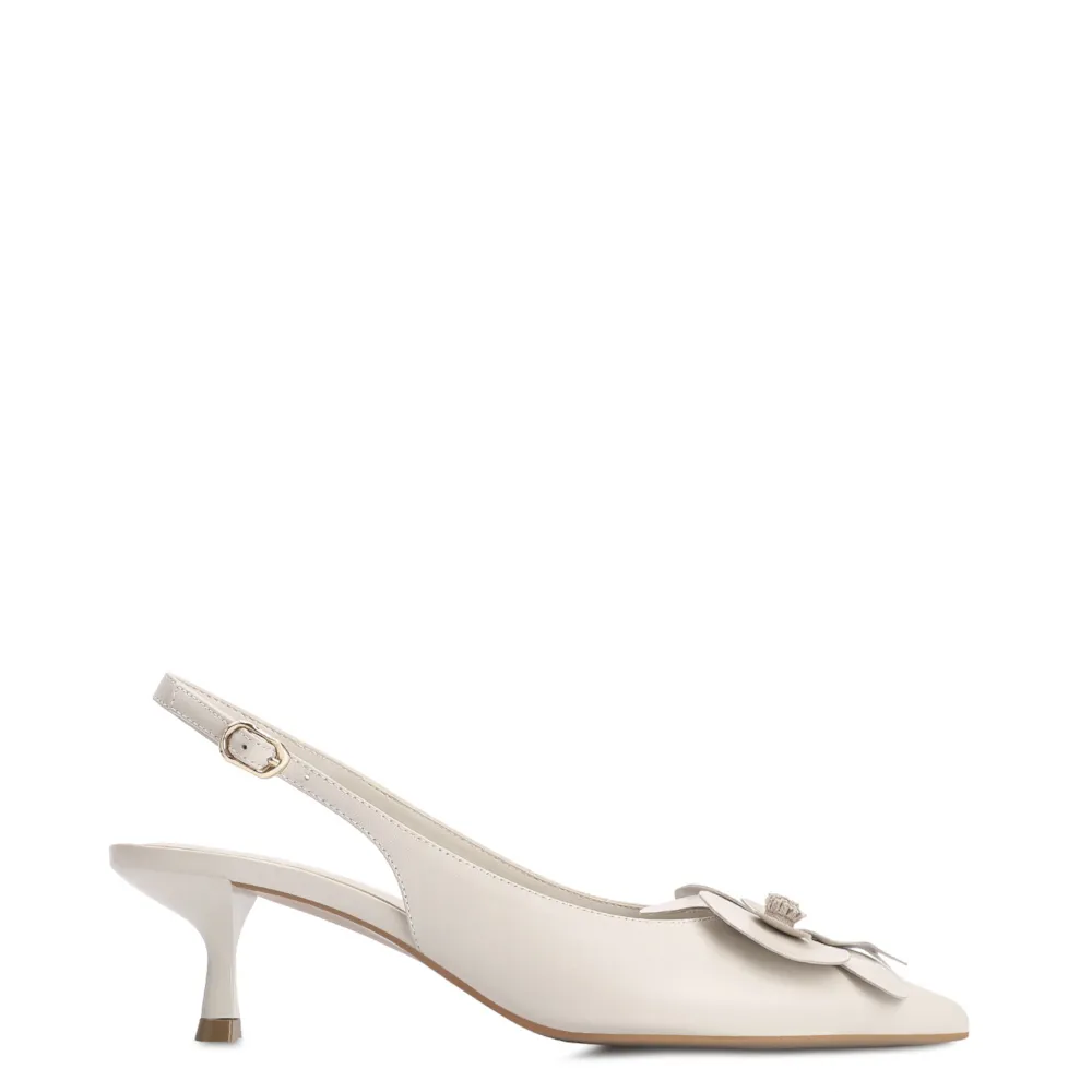 Scarpin Flor Couro Off White - imagem 3