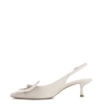 Scarpin Flor Couro Off White - imagem 5
