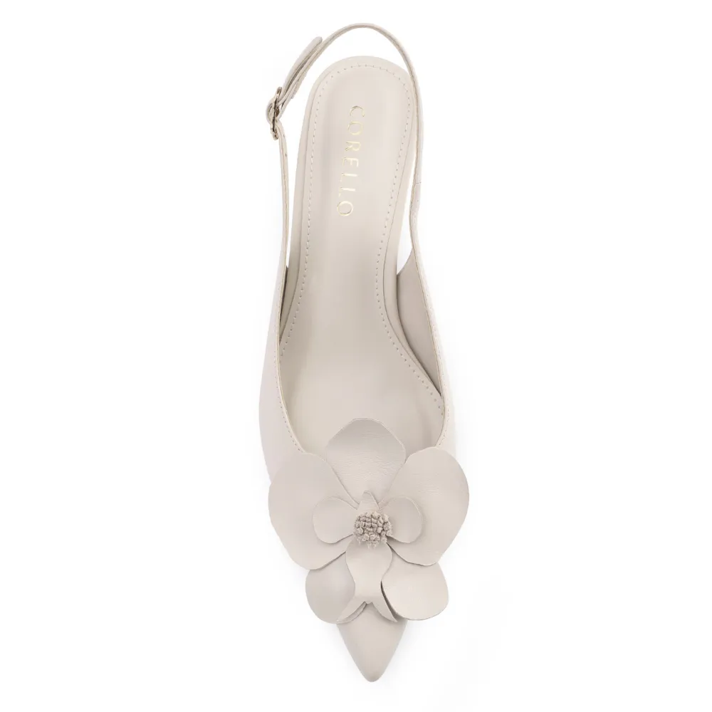 Scarpin Flor Couro Off White - imagem 6