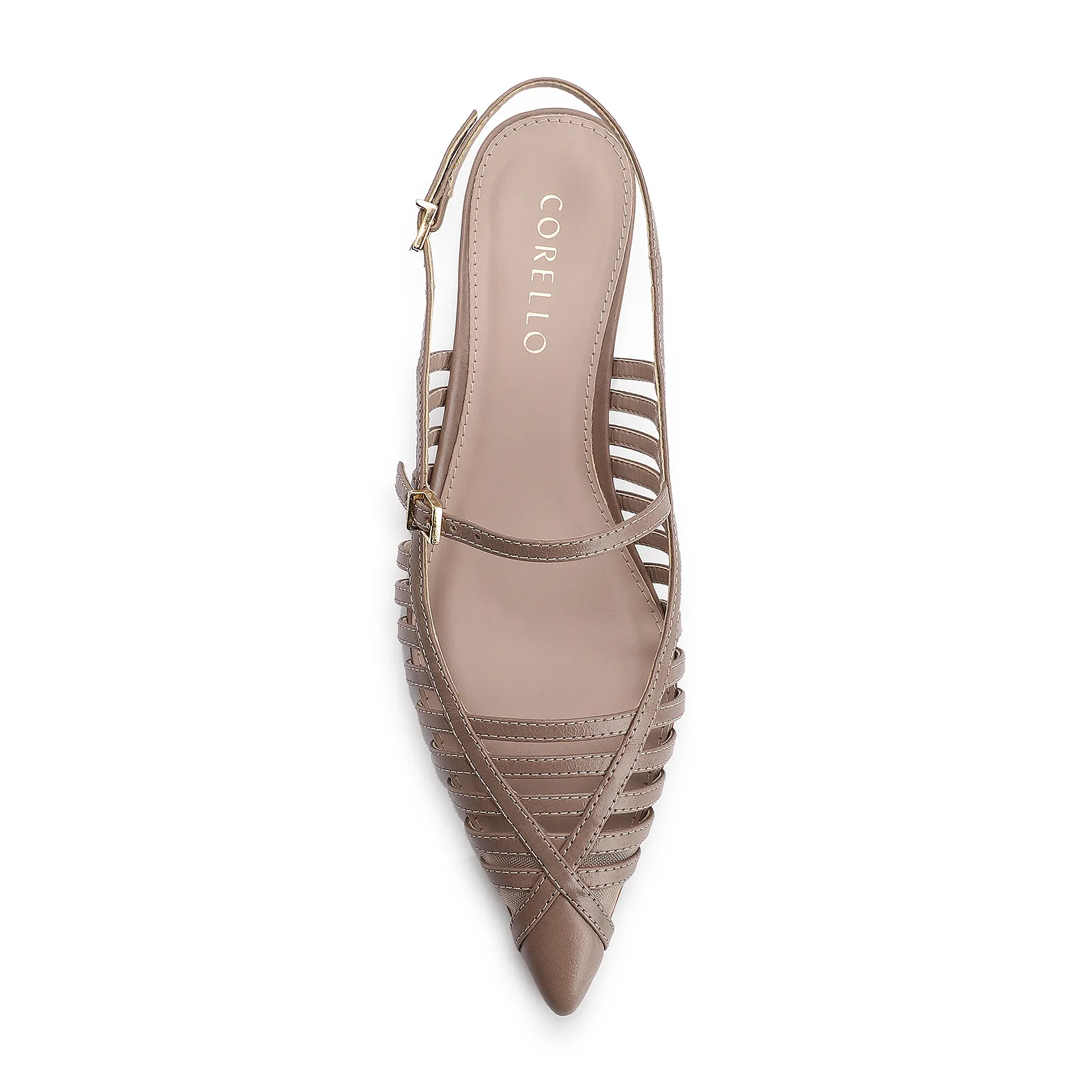 Scarpin Kitten Couro Bege