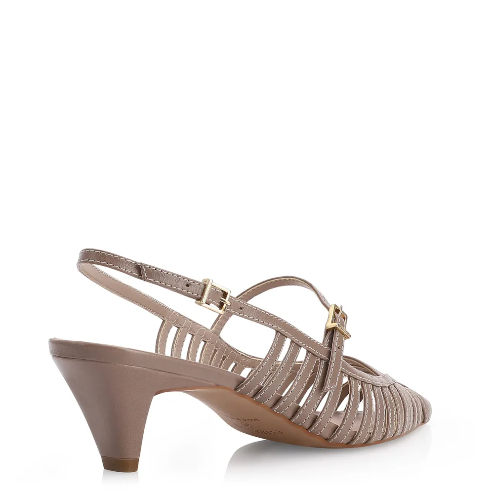 Scarpin Kitten Couro Bege - imagem 3