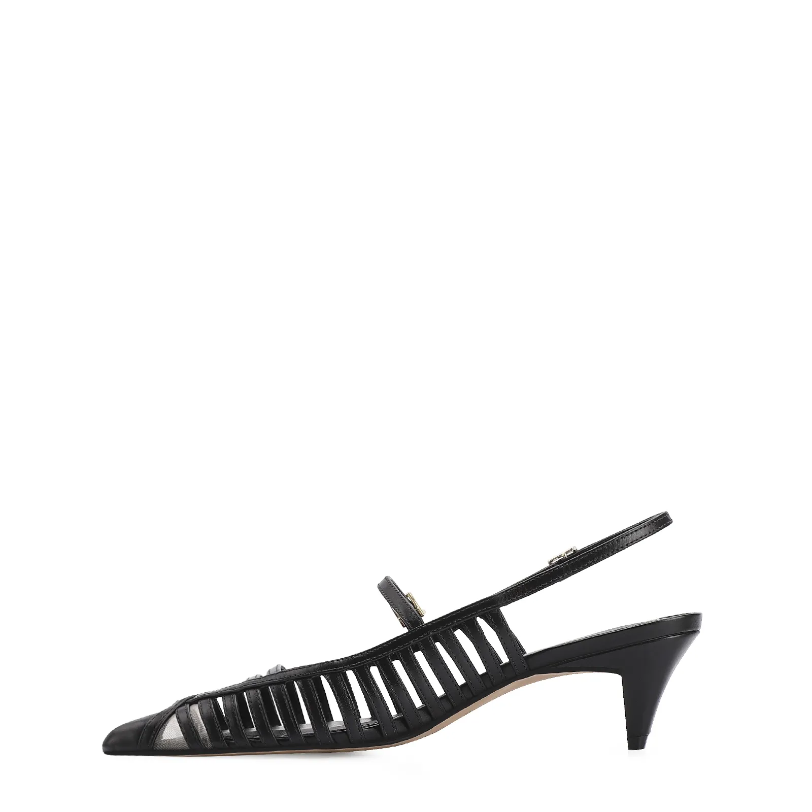 Scarpin Kitten Couro Preto