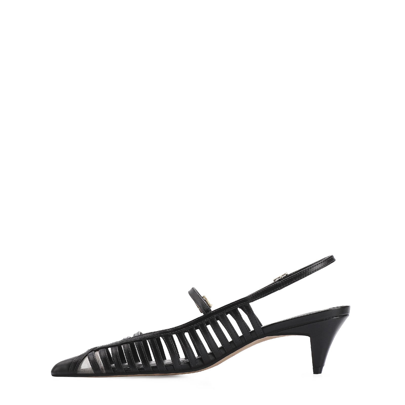 Scarpin Kitten Couro Preto
