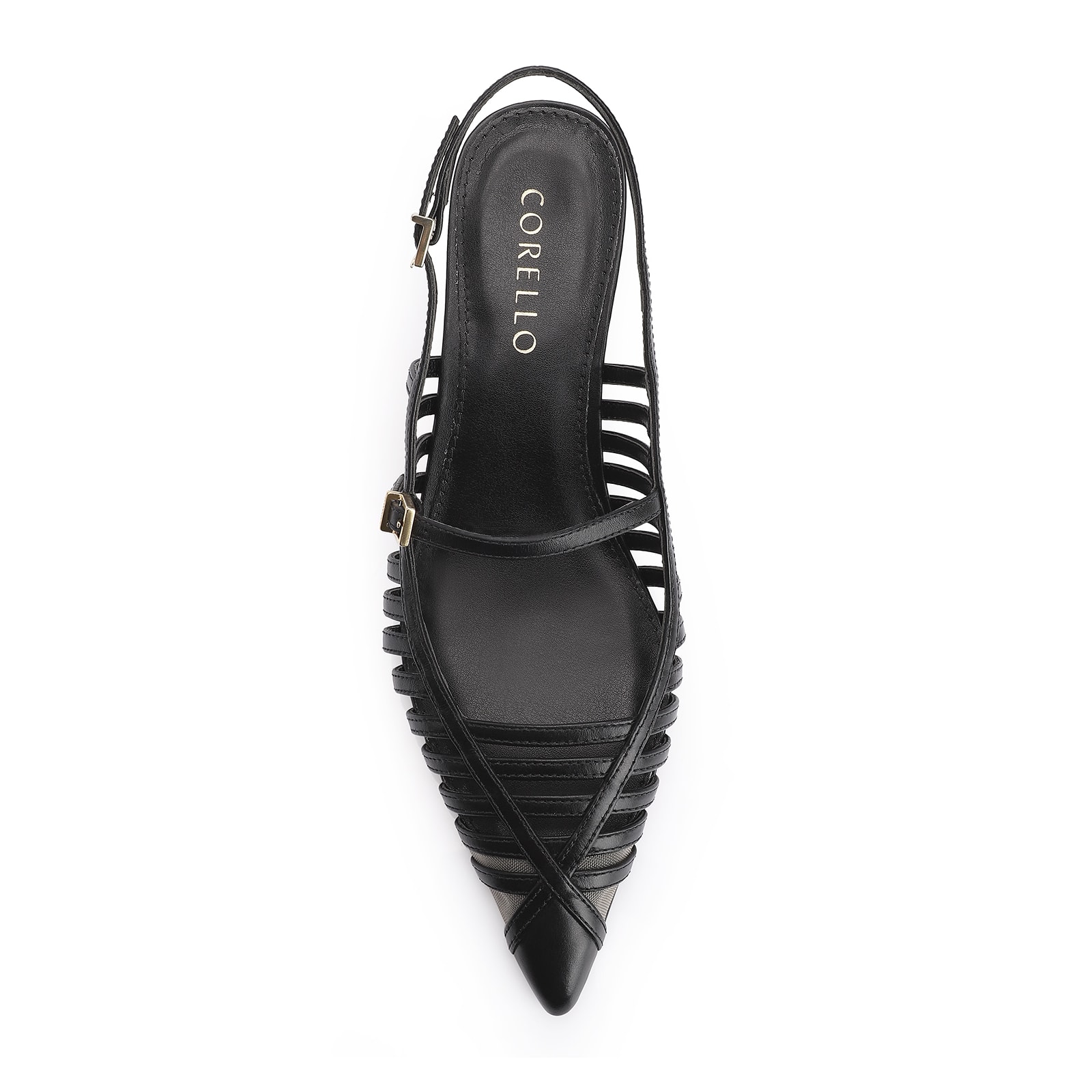 Scarpin Kitten Couro Preto
