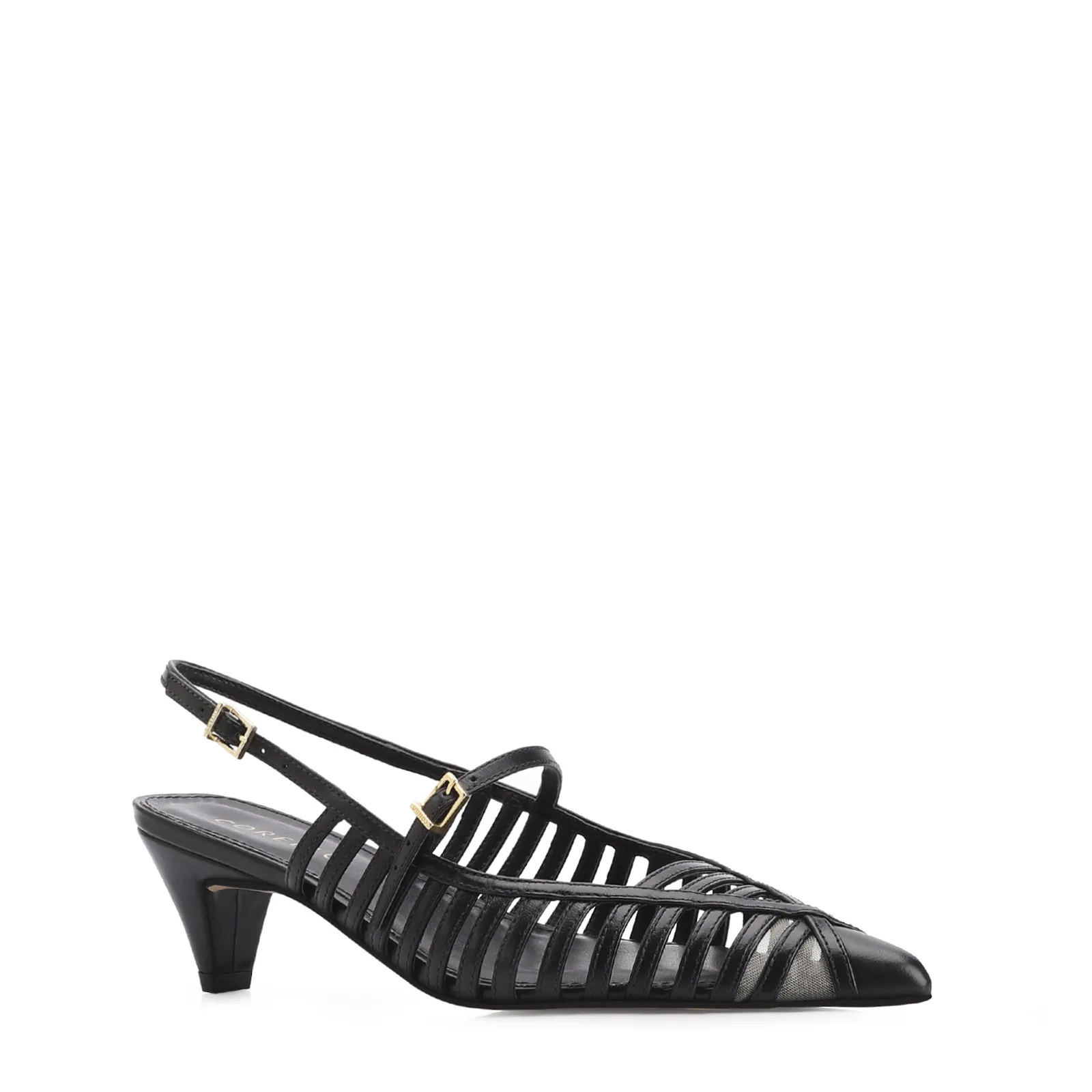 Scarpin Kitten Couro Preto