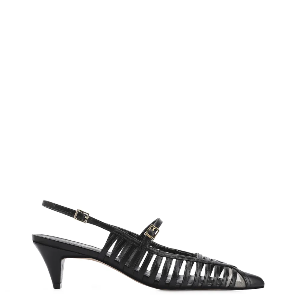 Scarpin Kitten Couro Preto - imagem 2
