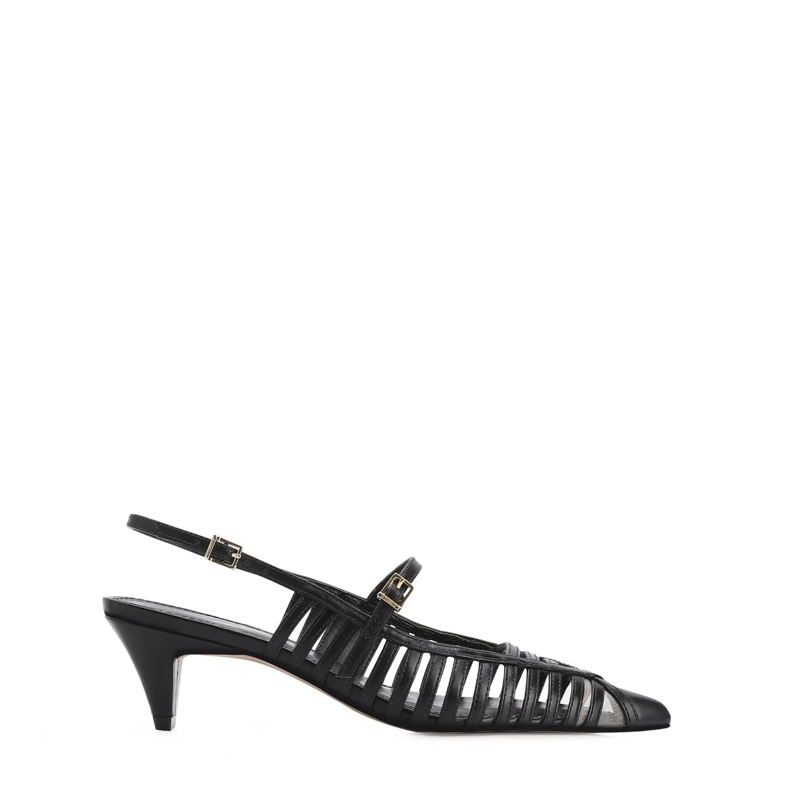 Scarpin Kitten Couro Preto