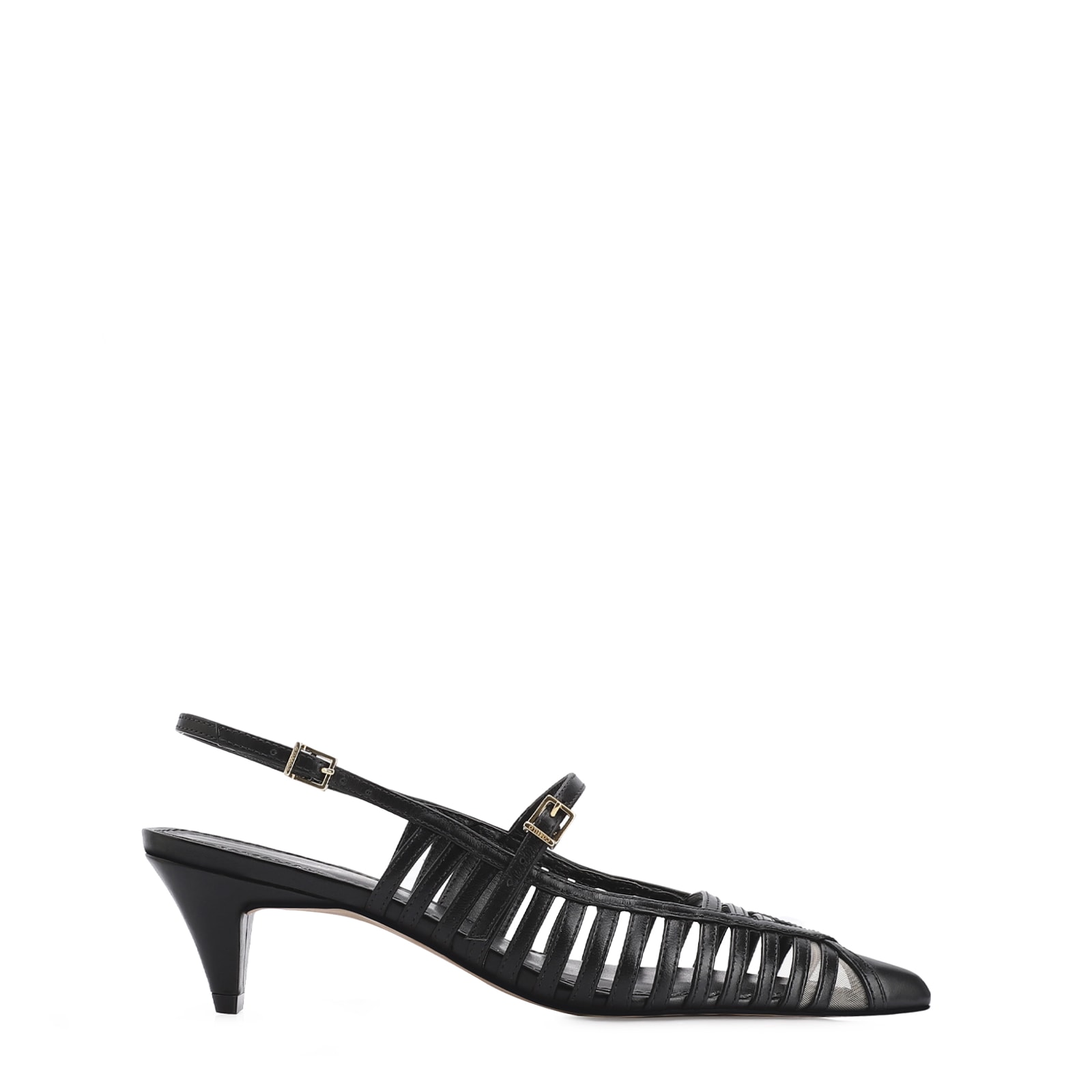Scarpin Kitten Couro Preto