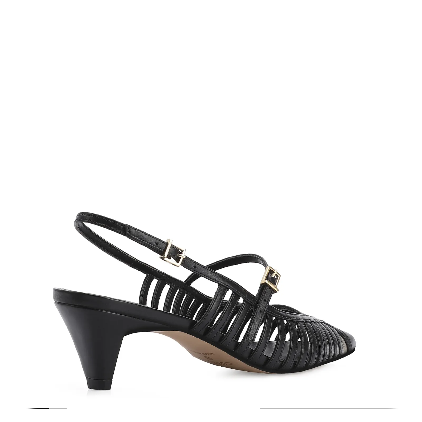 Scarpin Kitten Couro Preto