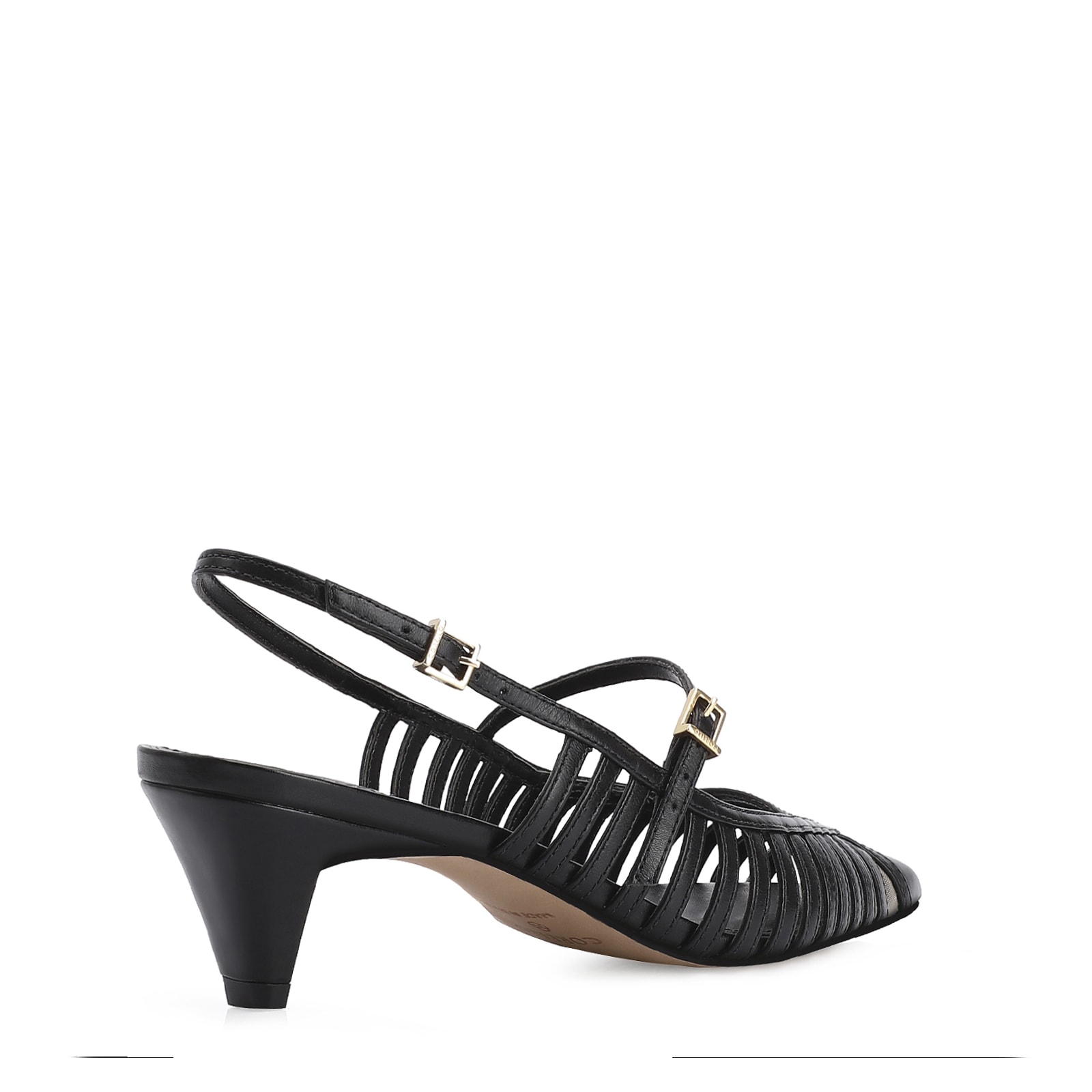 Scarpin Kitten Couro Preto