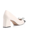 Scarpin Laço Couro Off White/Verniz Preto - imagem 3