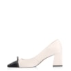 Scarpin Laço Couro Off White/Verniz Preto - imagem 4