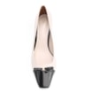 Scarpin Laço Couro Off White/Verniz Preto - imagem 5