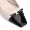 Scarpin Laço Couro Off White/Verniz Preto - imagem 6