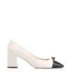 Scarpin Laço Couro Off White/Verniz Preto - imagem 2