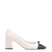 Scarpin Laço Couro Off White/Verniz Preto - imagem 2