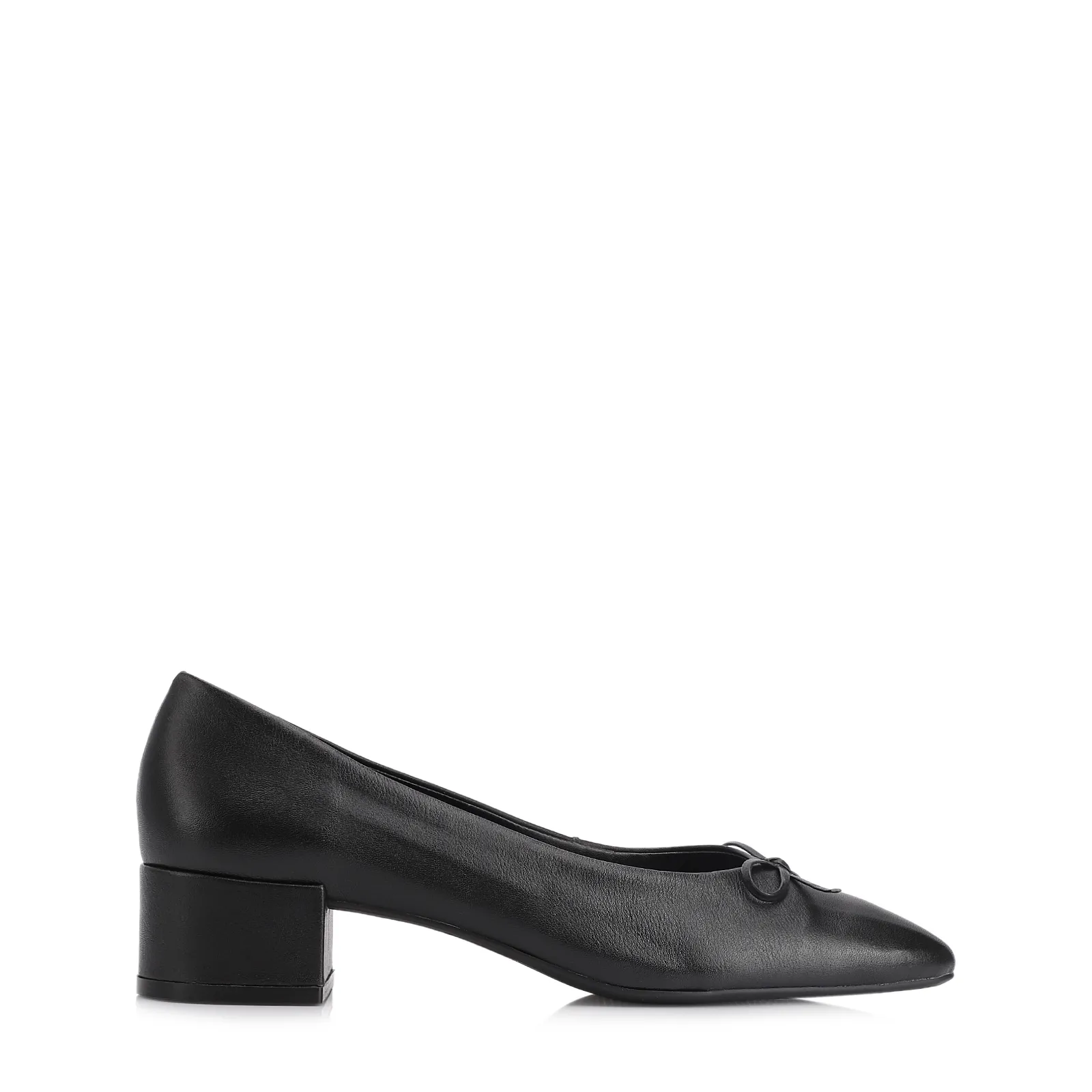 Scarpin Laço Couro Preto