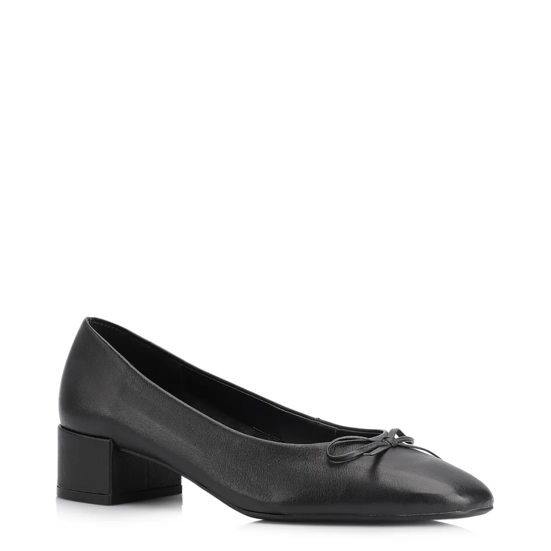 Scarpin Laço Couro Preto