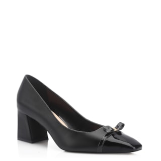 Couro Preto/Verniz Preto