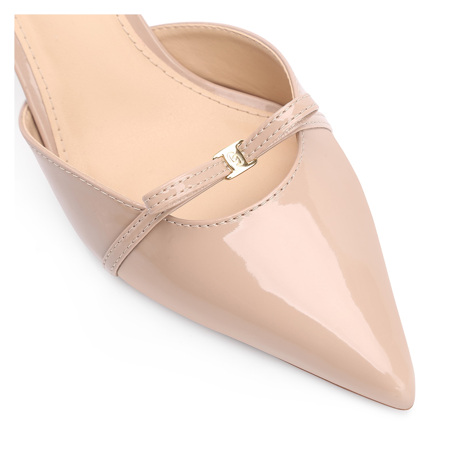 Scarpin Laço Verniz Bege