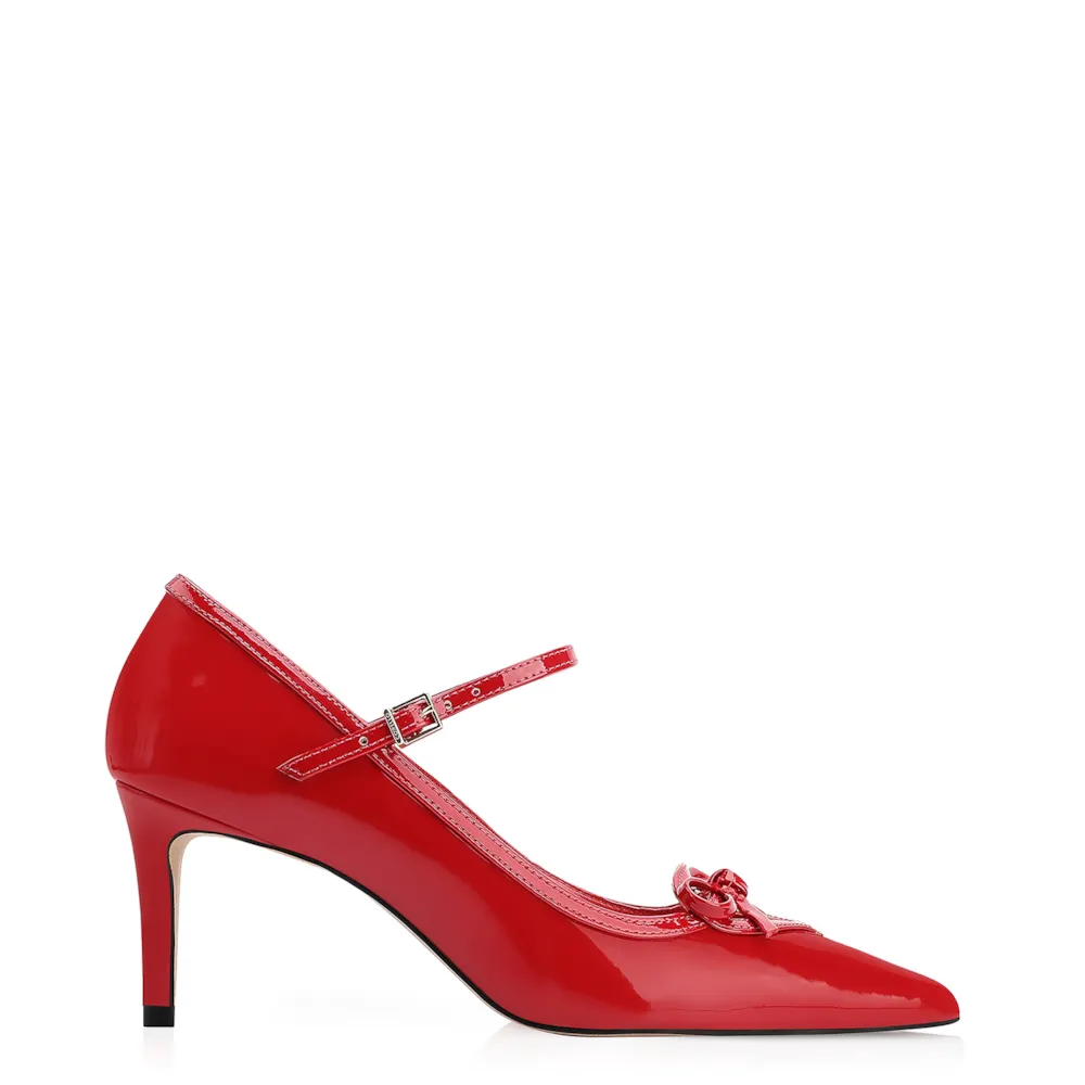 Scarpin Laço Verniz Vermelho - imagem 3