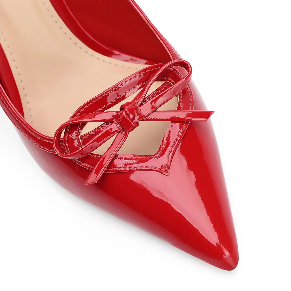 Scarpin Laço Verniz Vermelho - imagem 7