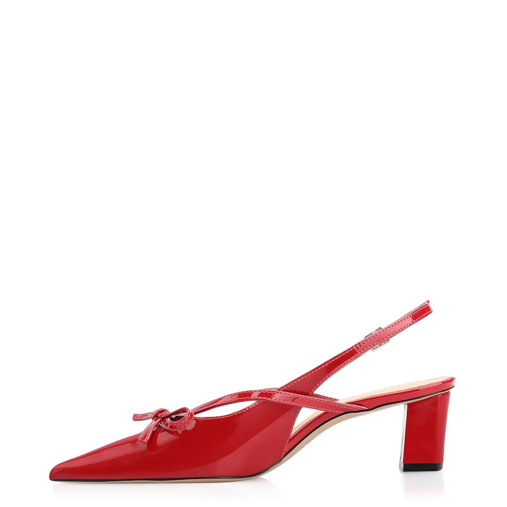 Scarpin Laço Verniz Vermelho - imagem 4